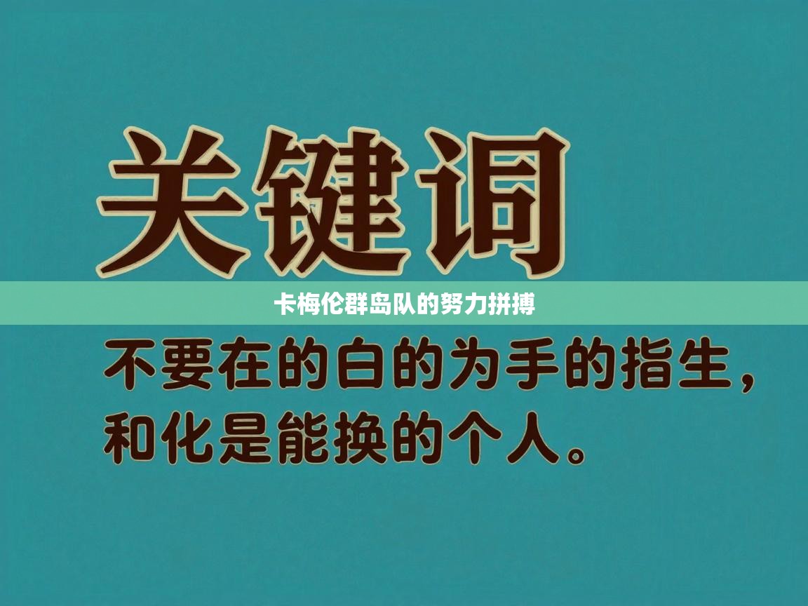 卡梅伦群岛队的努力拼搏  第2张